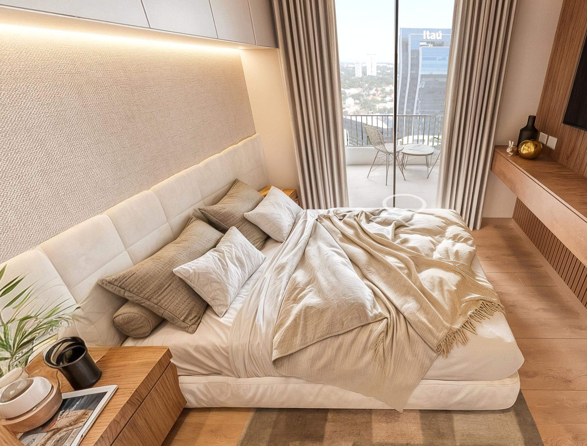 Tower Apartments Studio Bedroom with City View